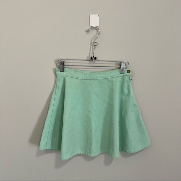 American Apparel Corduroy Mini Circle Skirt Turquoise - Picture 7 of 13